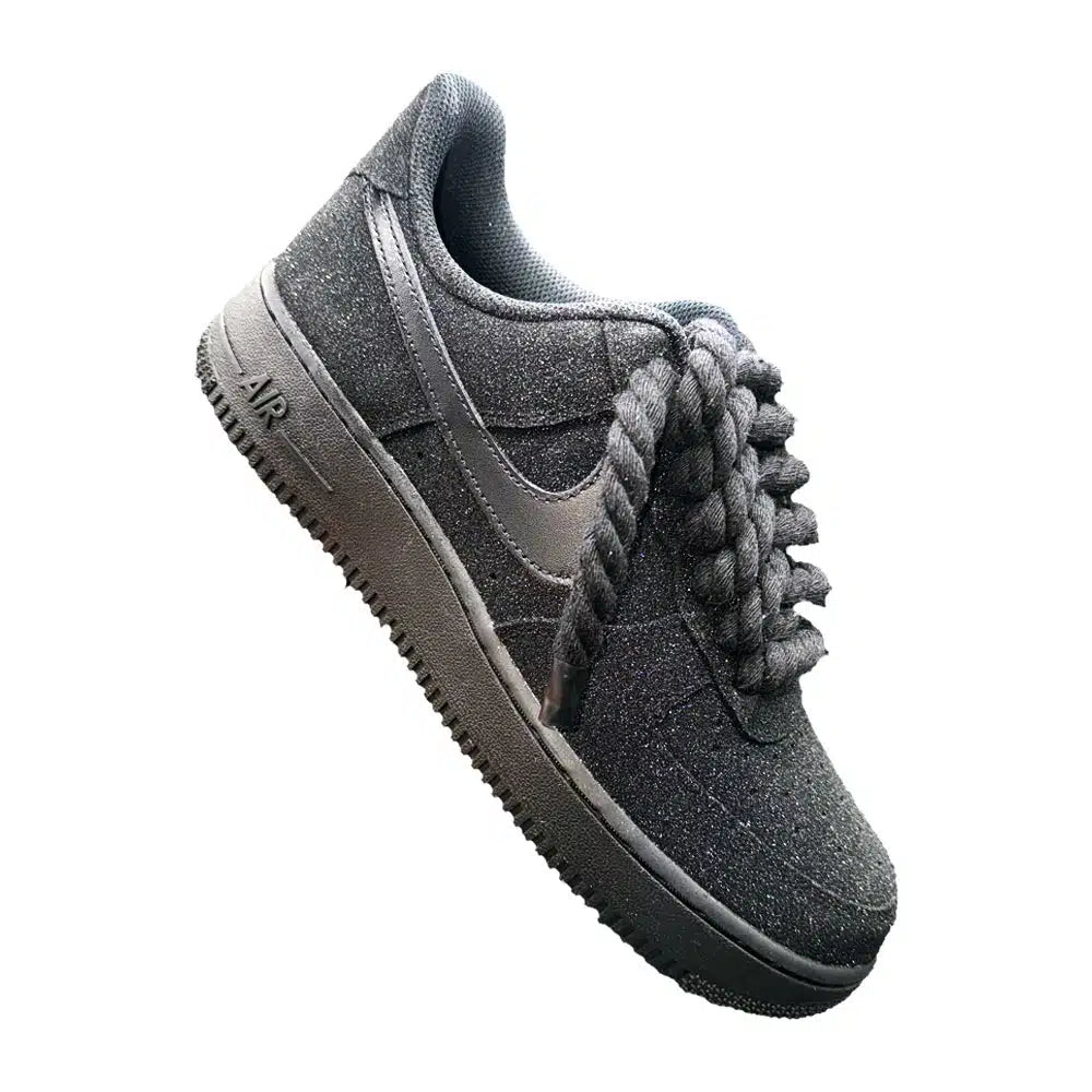 Air Force Rope Laces Glitter Black