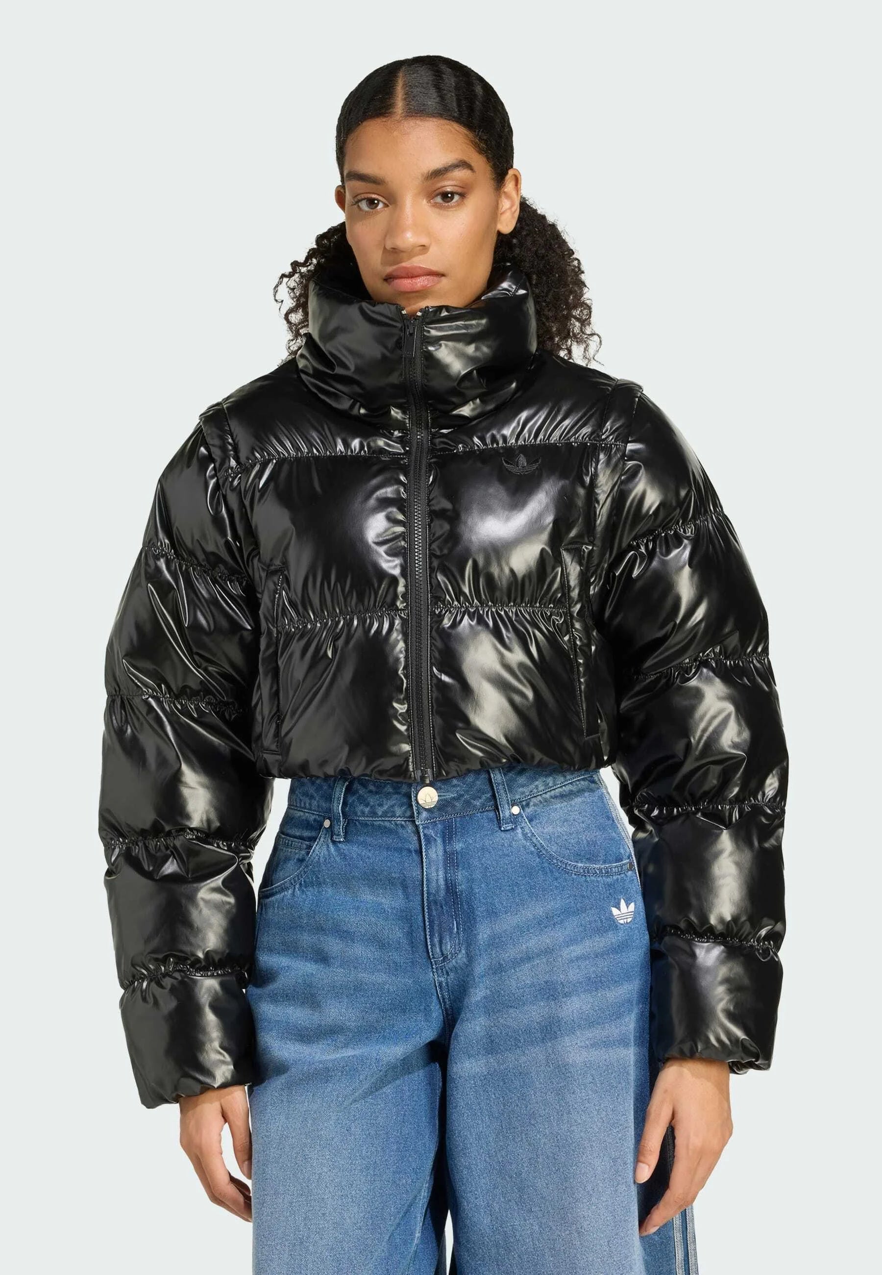Bomber Puffer / Gilet Adidas Cropped Nero