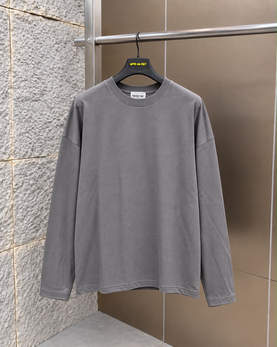 Shirt Long Sleeve Present Grigia