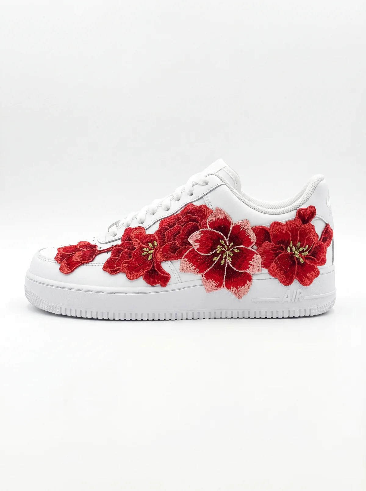 Air Force 1 ‘07 White Red Rose Custom