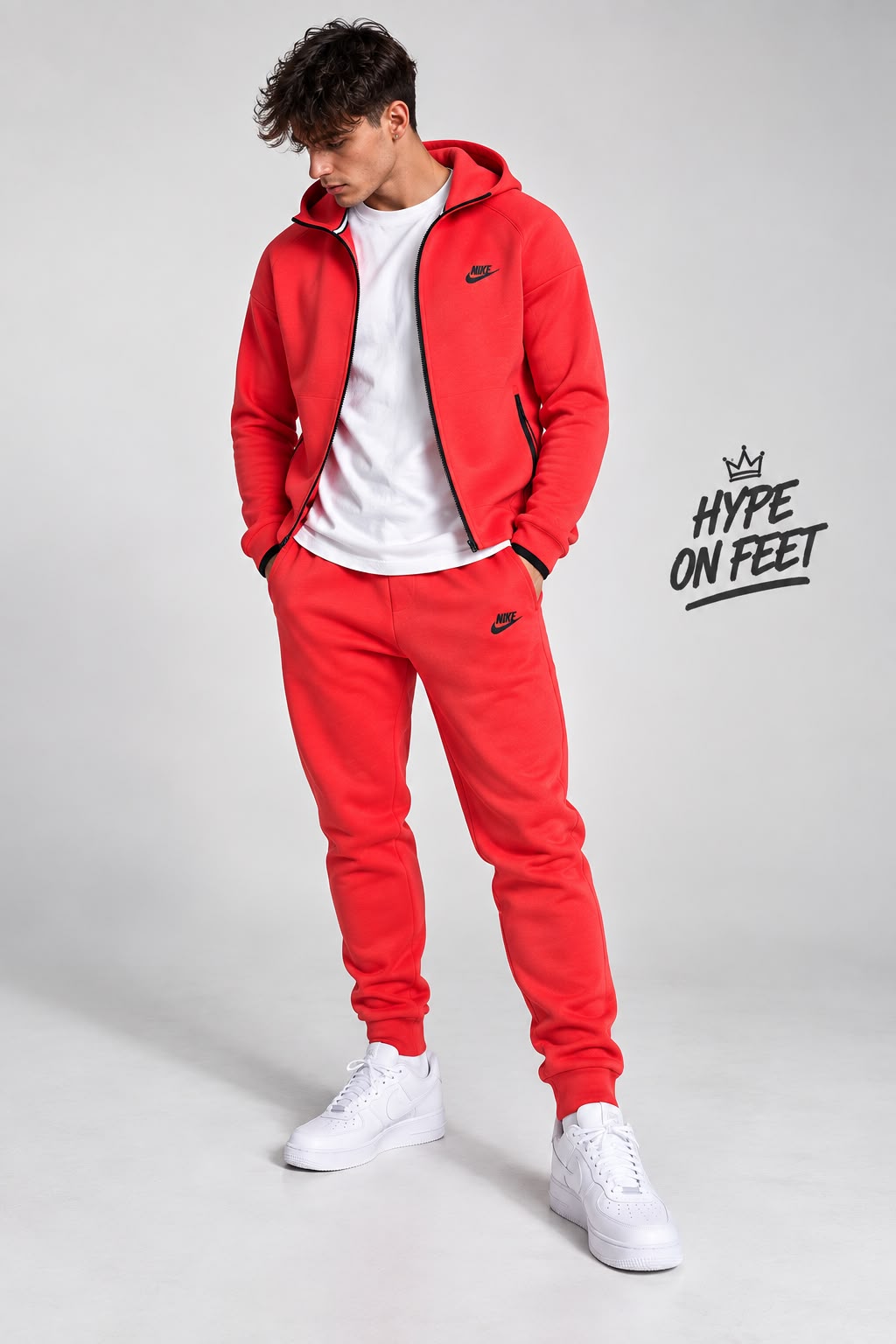 Tuta Nike Tech Fleece Uomo Windrunner Rossa